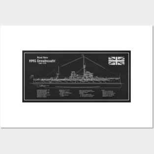 HMS Dreadnought ship plans - PDL Posters and Art